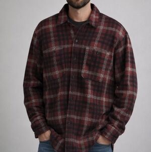 Roots Jacket Mens XXL Shacket Plaid Red Coat Pocket Outdoor Camping